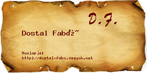 Dostal Fabó névjegykártya